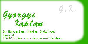 gyorgyi kaplan business card